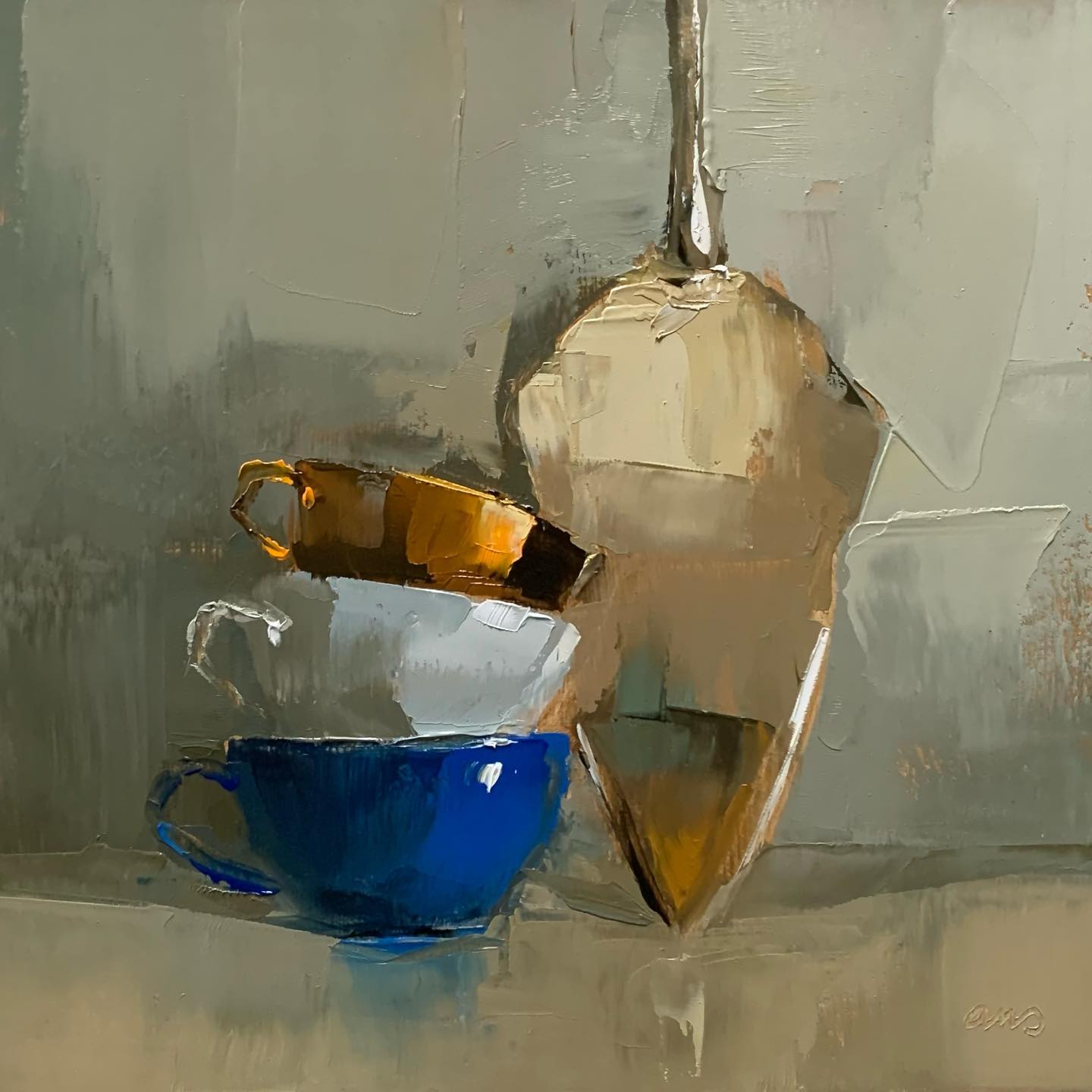 大色块静物油画,油画静物花卉色块