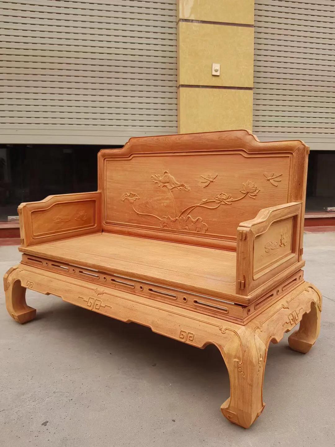 缅甸花梨生胚宝座六件套沙发,缅甸花梨沙发富贵满堂六件套