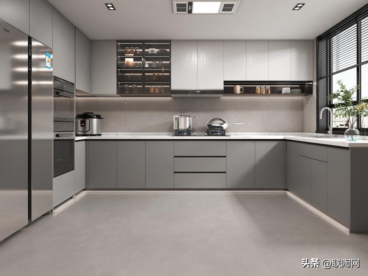 现代轻奢厨卫瓷砖设计,意式极简高级感的厨房瓷砖