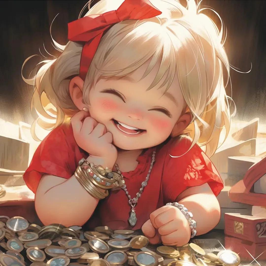 搞钱的小孩头像,搞钱萌娃头像系列