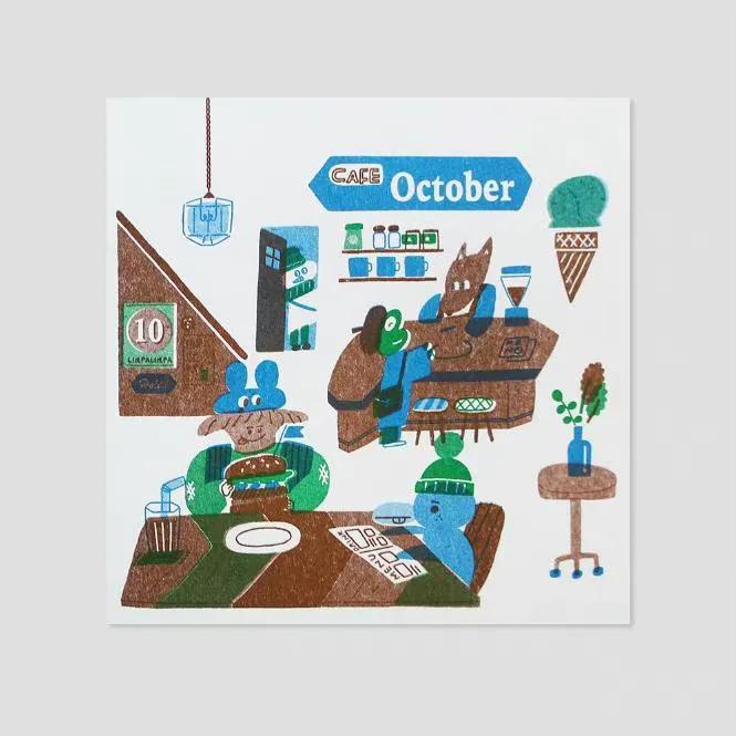 手绘黑白插画简单卡片,好看的插画卡片