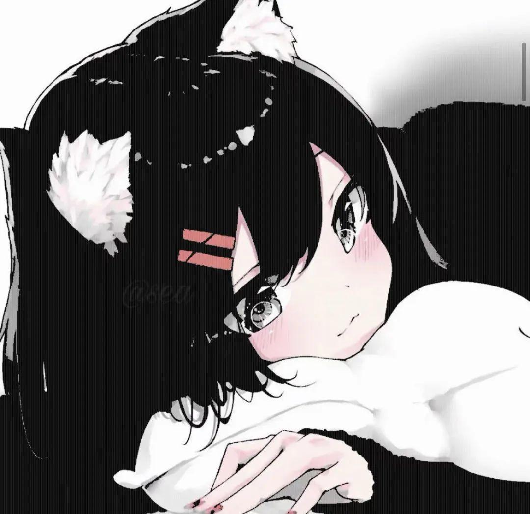 wechat头像女动漫黑白,wechat黑白清冷头像