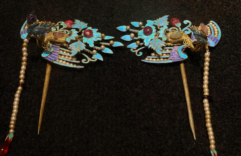 清代点翠饰品,古代点翠首饰手绘效果