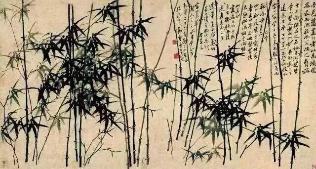 历史名家中国画竹子作品临摹,元代书法大家