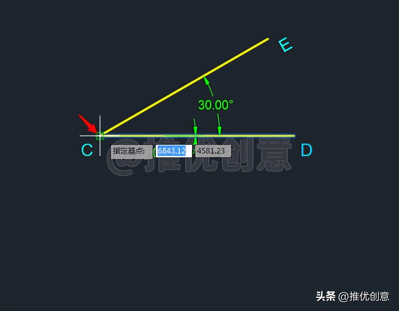 autocad角度线画法,autocad如何绘制角度