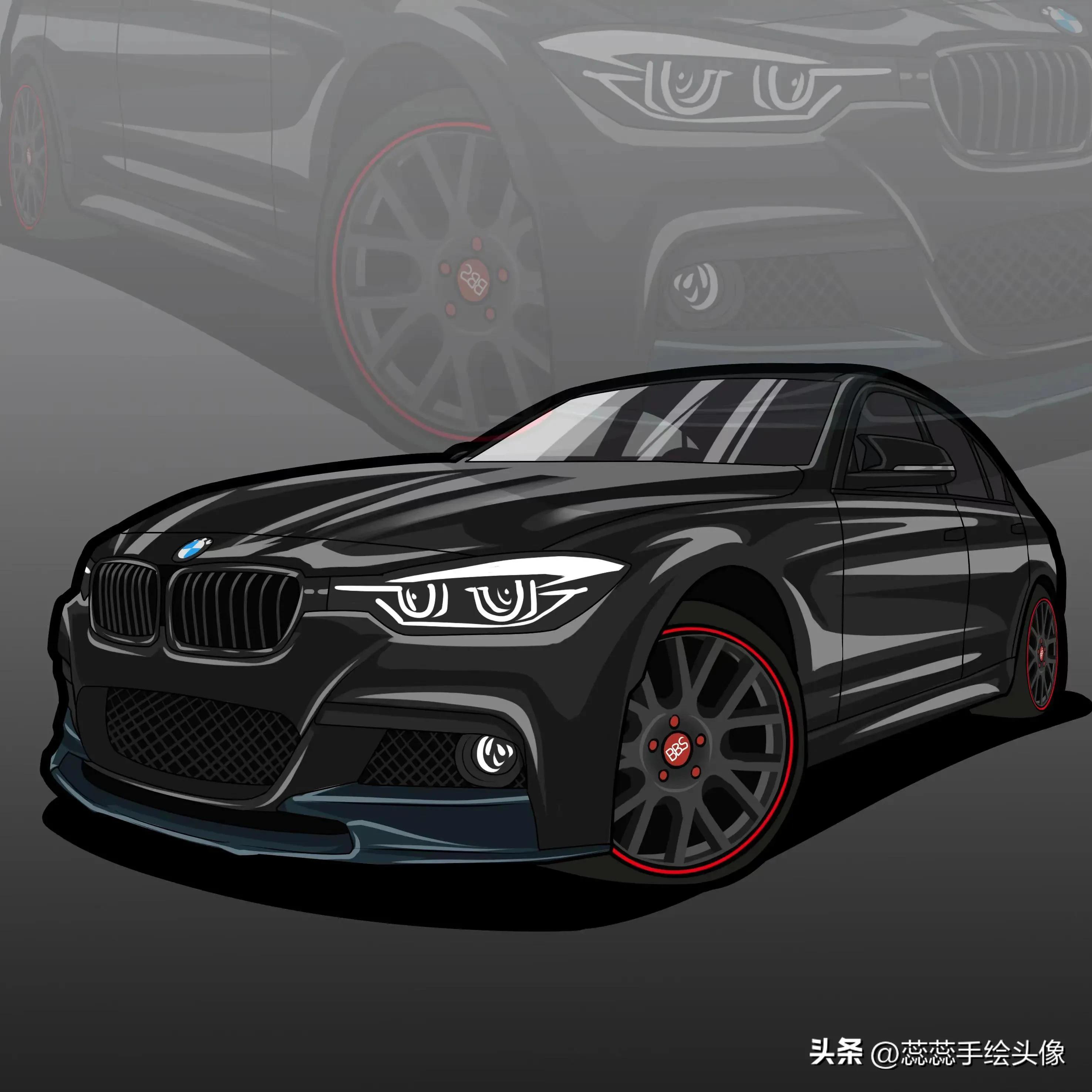 制作自己和车的漫画头像,手绘汽车头像