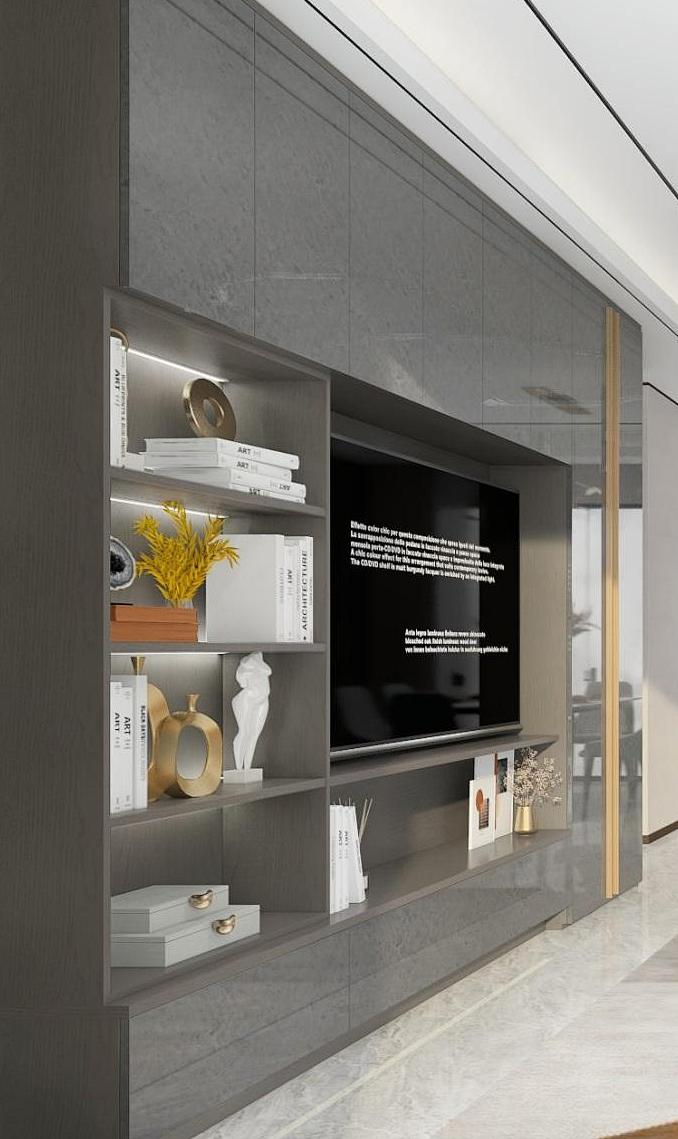 现在装电视柜的效果图,一整面墙电视柜效果图