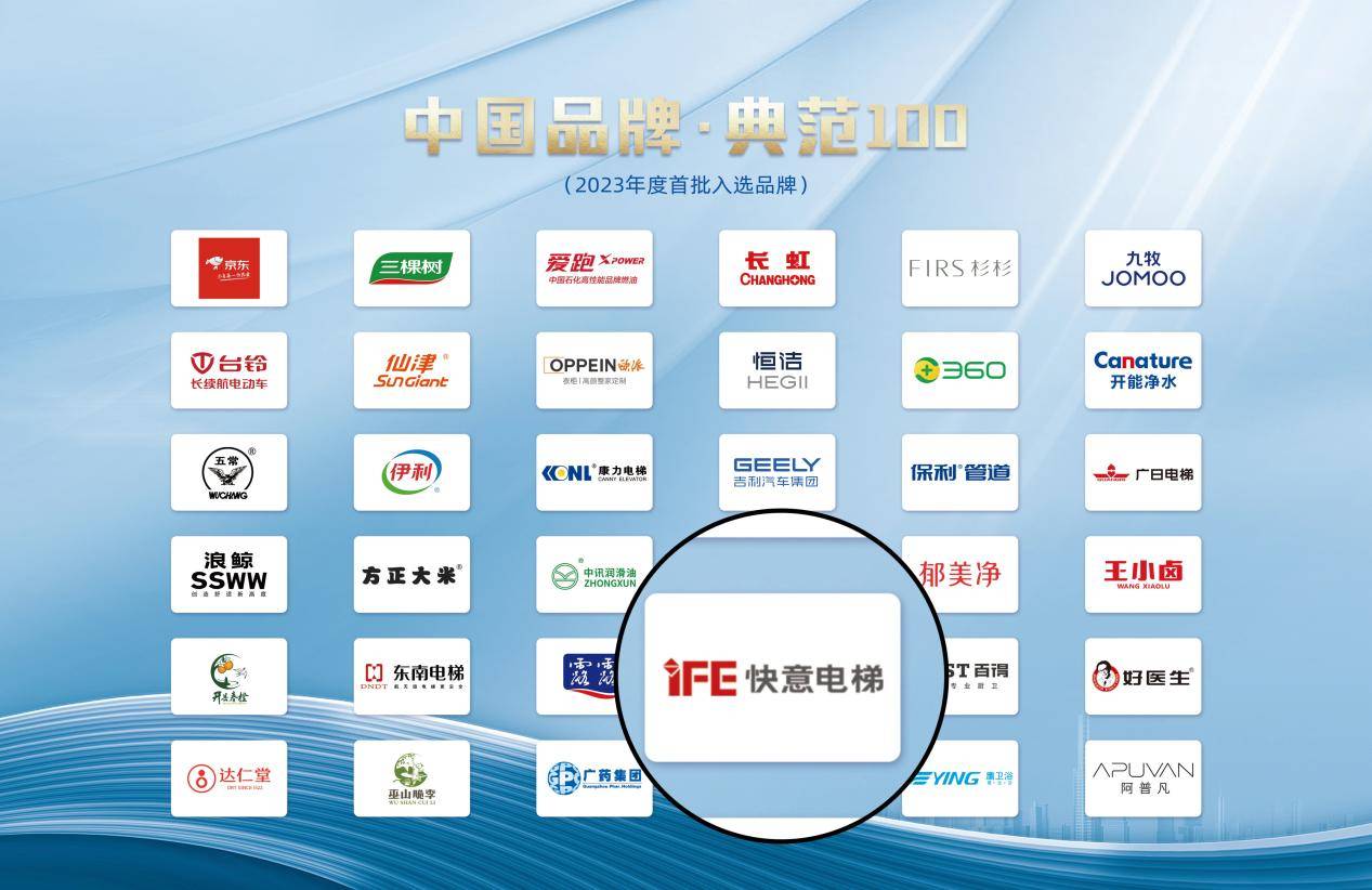 重磅！快意电梯荣登2023“中国品牌·典范100”榜单