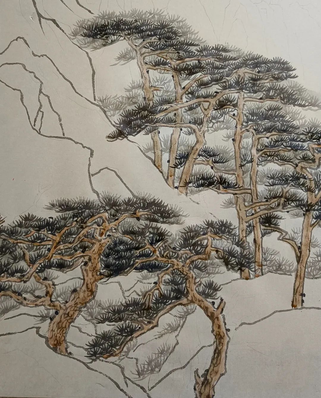 大师画松树的画法,国画松树最典型的三种画法