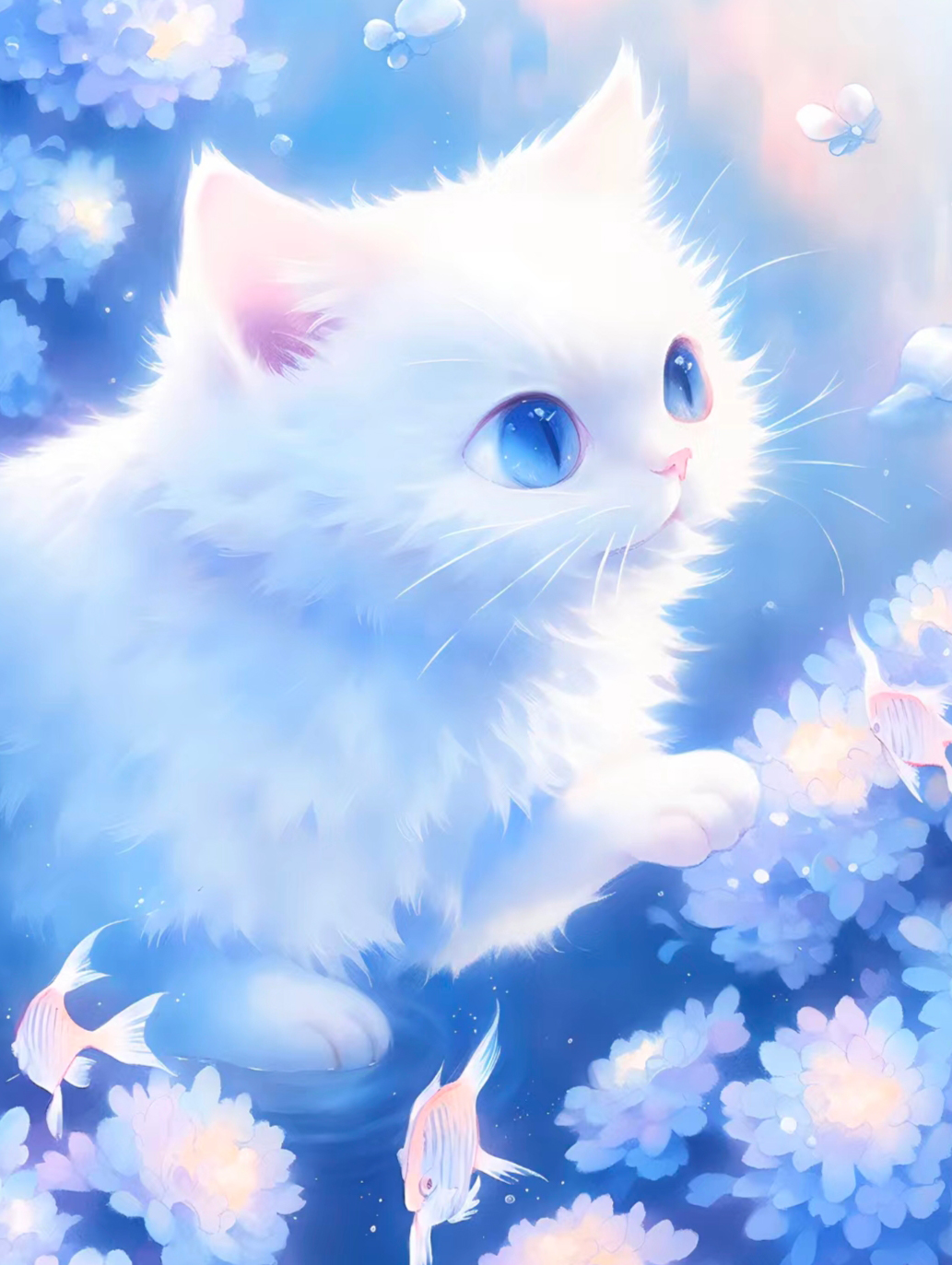 猫咪高清壁纸4k全屏60帧,萌萌哒粉色花篮里的猫咪图片壁纸