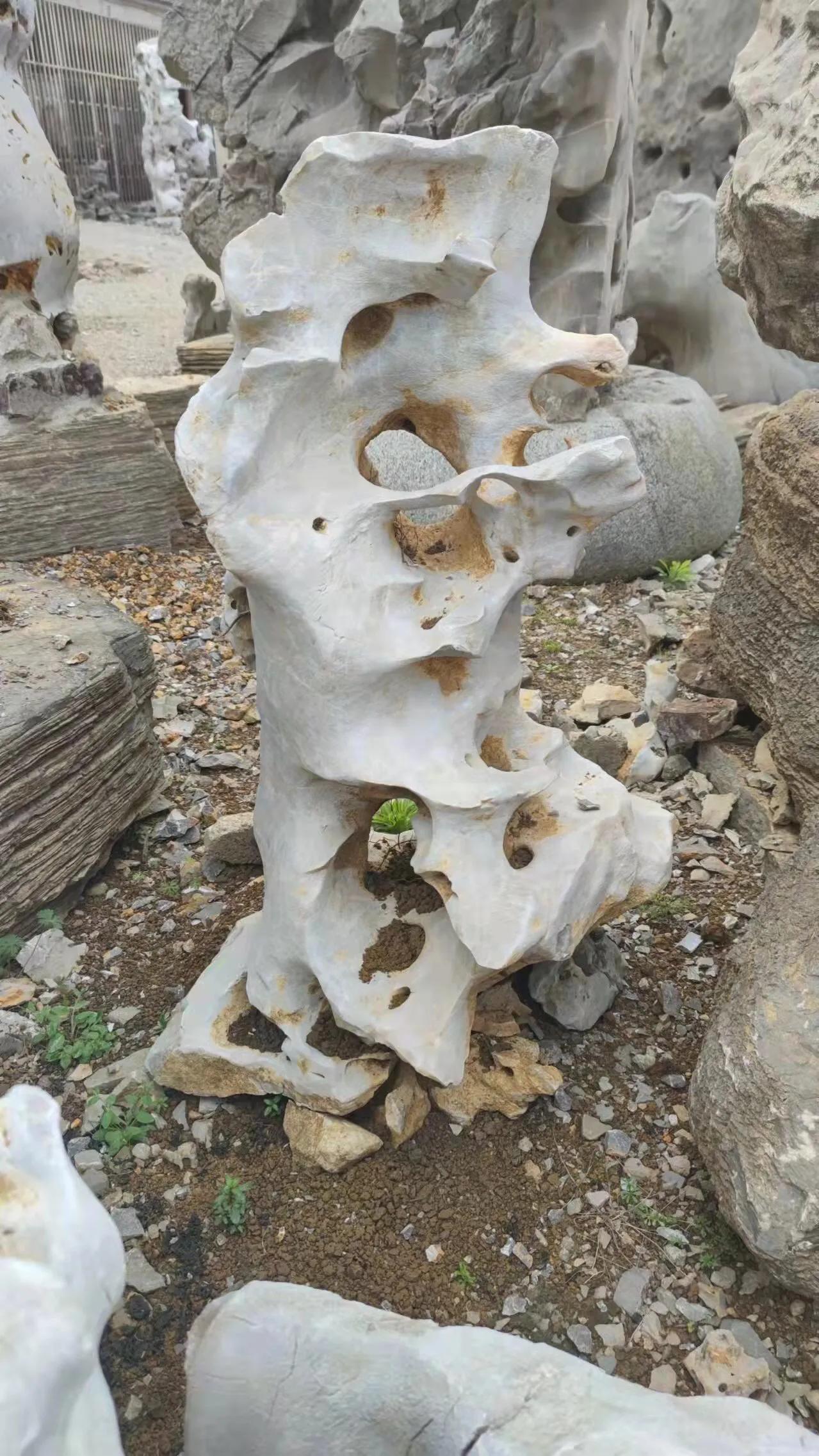 太湖石鱼池造景农村庭院 (太湖石庭院观景石园林造景石)