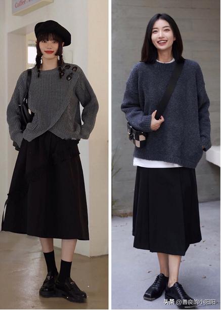 深灰色长款毛衣怎么搭配冬季,冬季灰色超长款毛衣怎么搭配图片