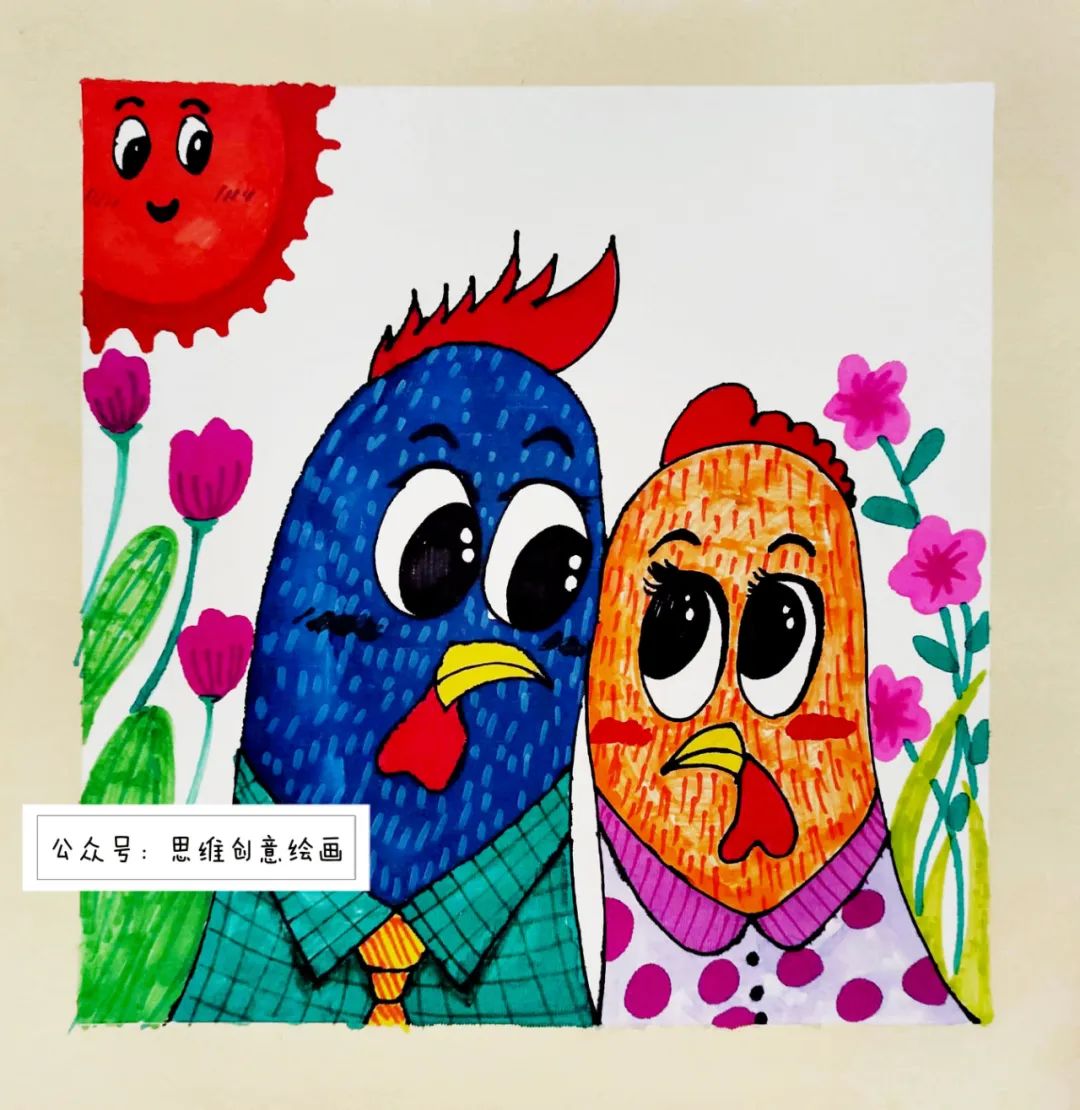 公鸡母鸡恩爱逛街,公鸡母鸡恩爱视频绿幕素材