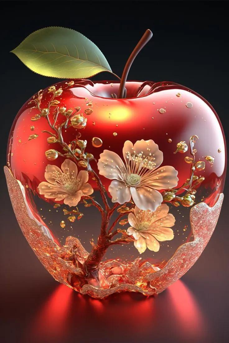 平安健康吉祥如意苹果唯美图片,祝你平安健康苹果图片