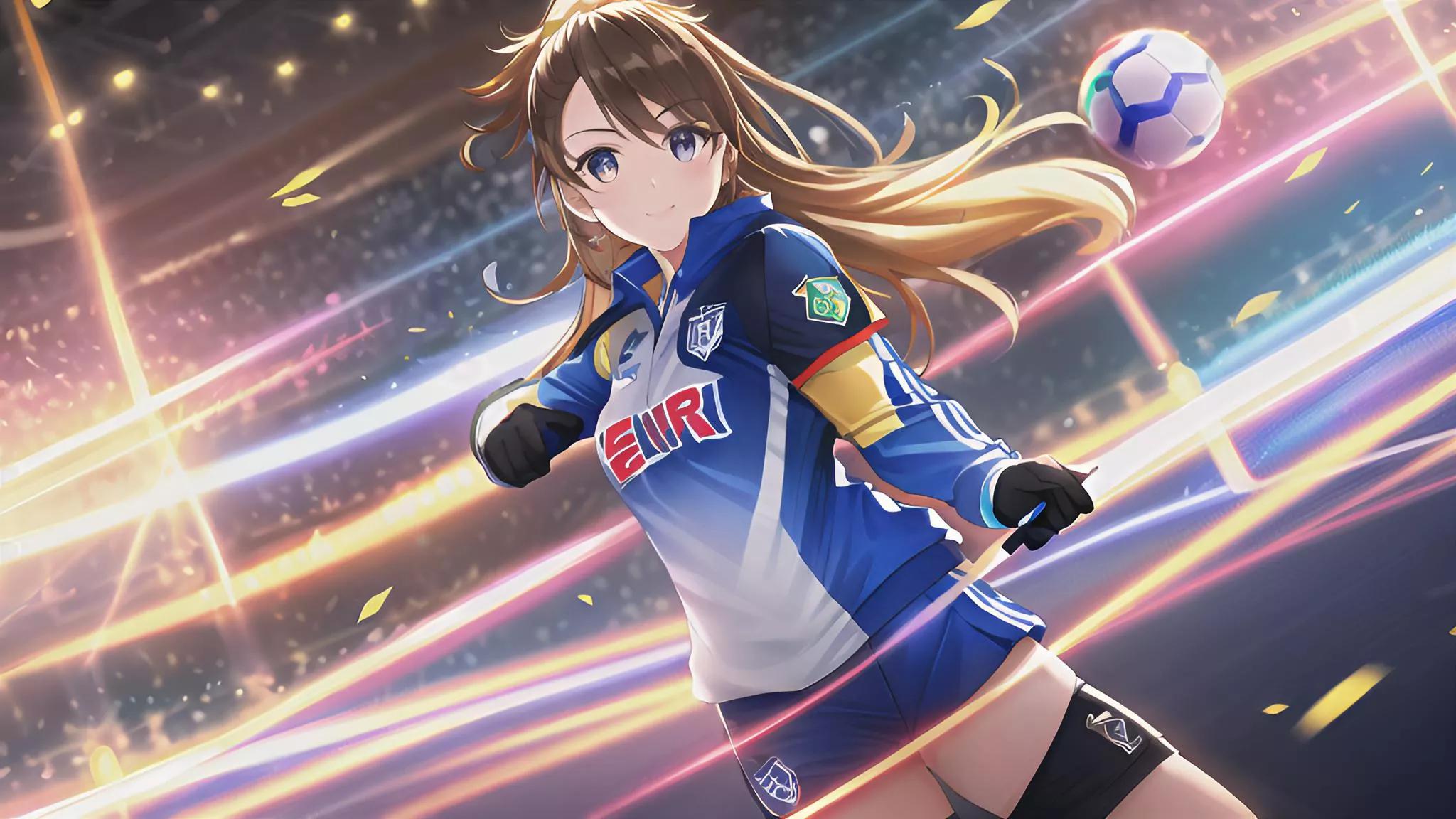 世界杯足球ai绘画,ai绘画二次元足球宝贝