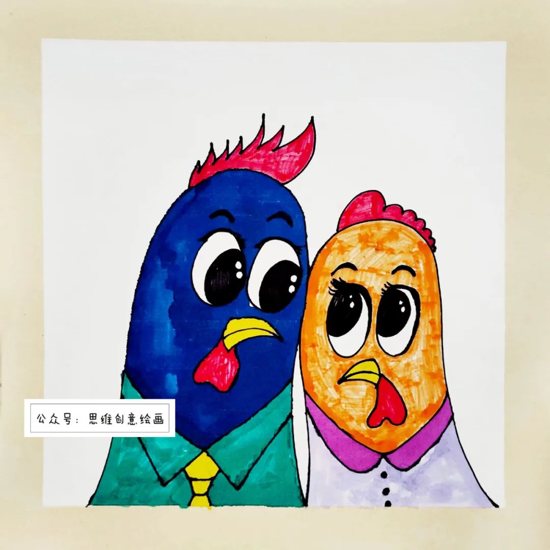 公鸡母鸡恩爱逛街,公鸡母鸡恩爱视频绿幕素材