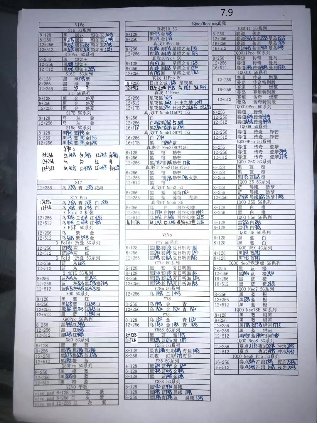 华强北手机批发一手货源报价清单,深圳华强北2023年手机7月份报价表