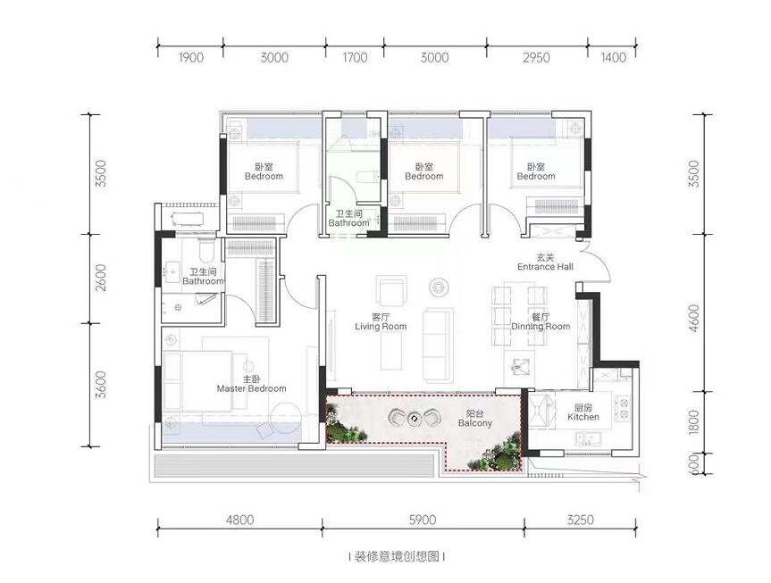 重庆中央公园华润悦府,重庆华润中央公园悦府143户型展示