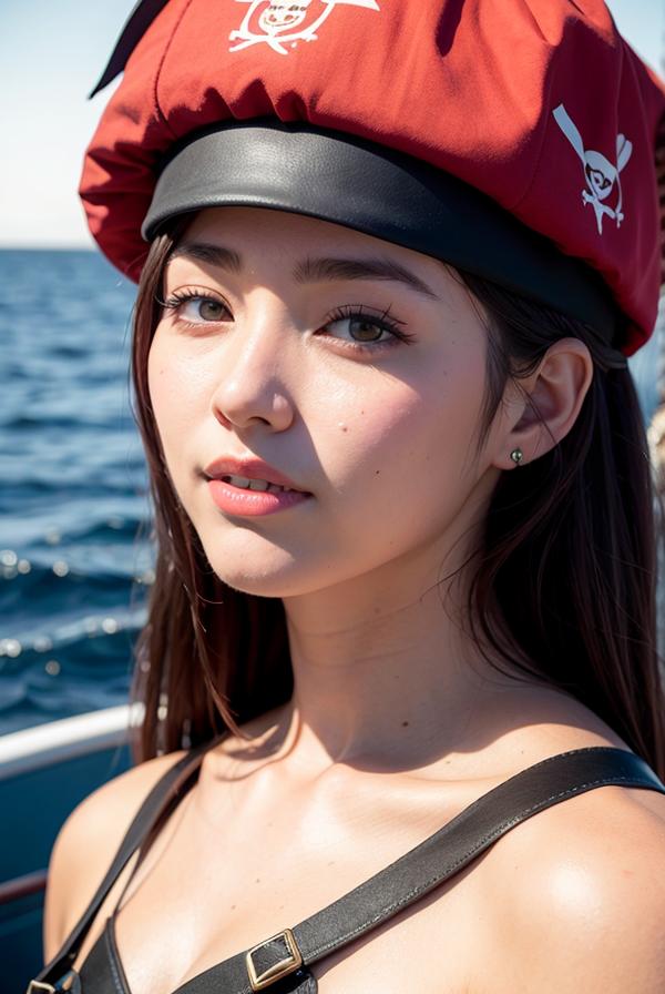 韩风女神COSPLAY海盗服AI真人绘画你能分辨真假吗