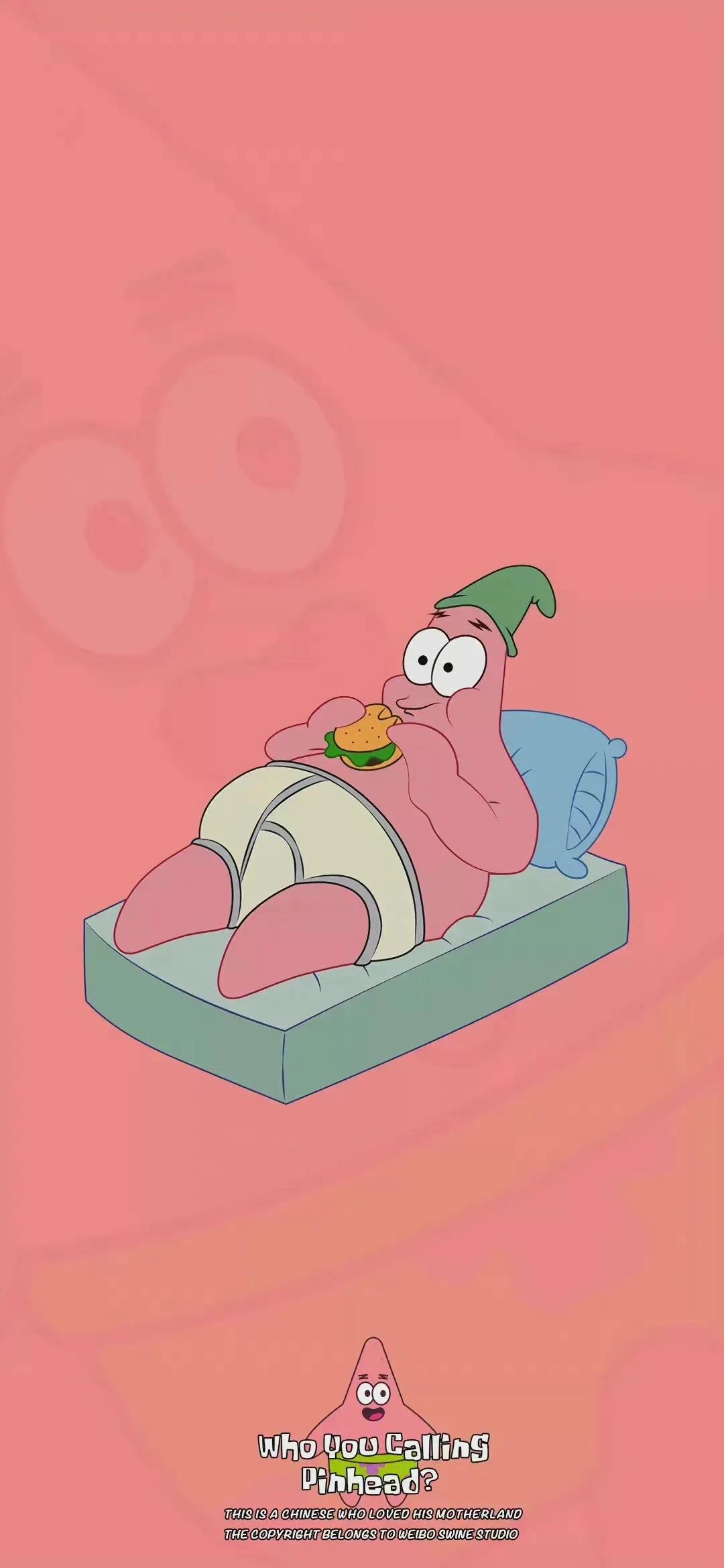 海绵宝宝高清可爱三连图壁纸带字,派大星海绵宝宝表情包动图可爱