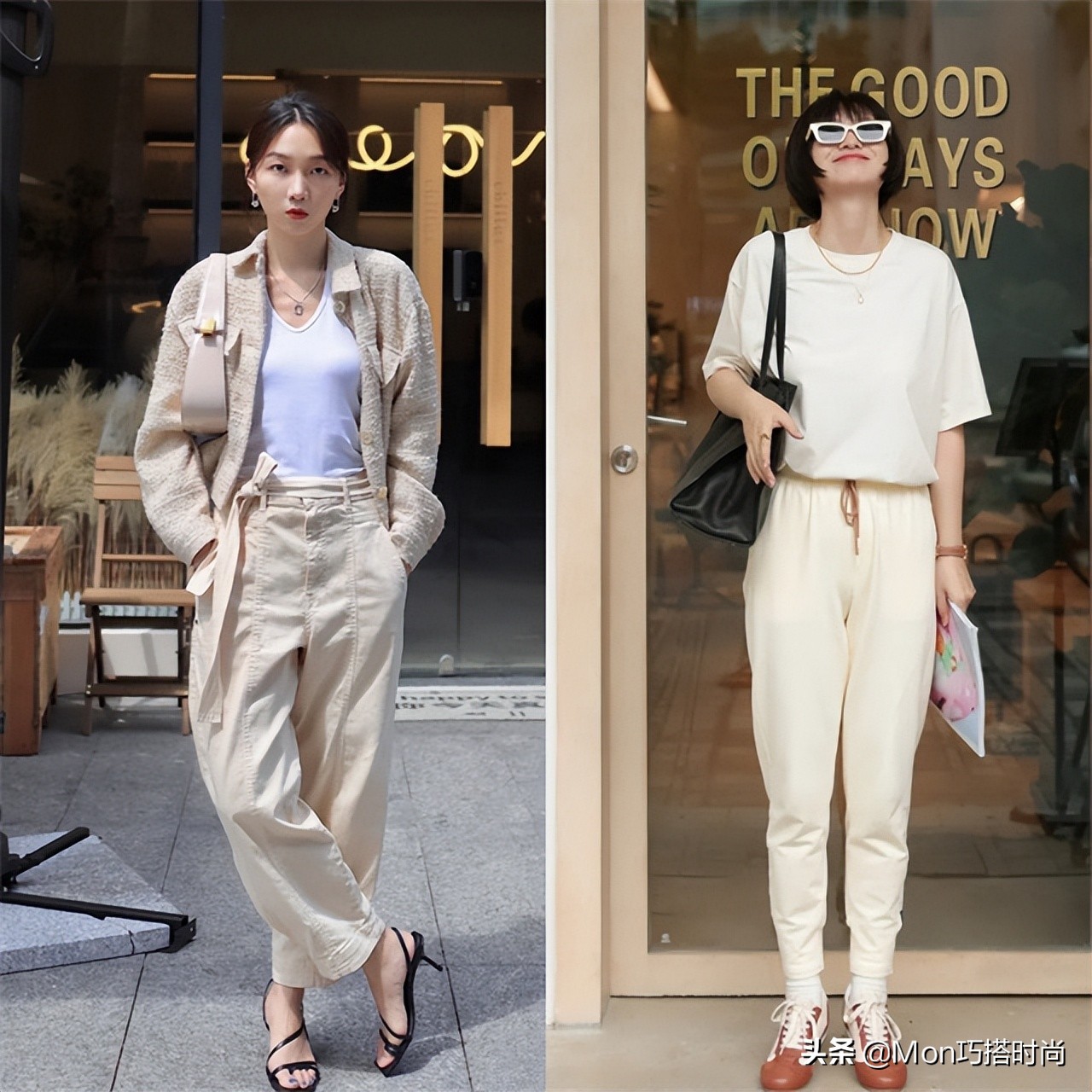 焦糖色阔腿裤港风穿搭,黄杏色裤子秋冬穿搭