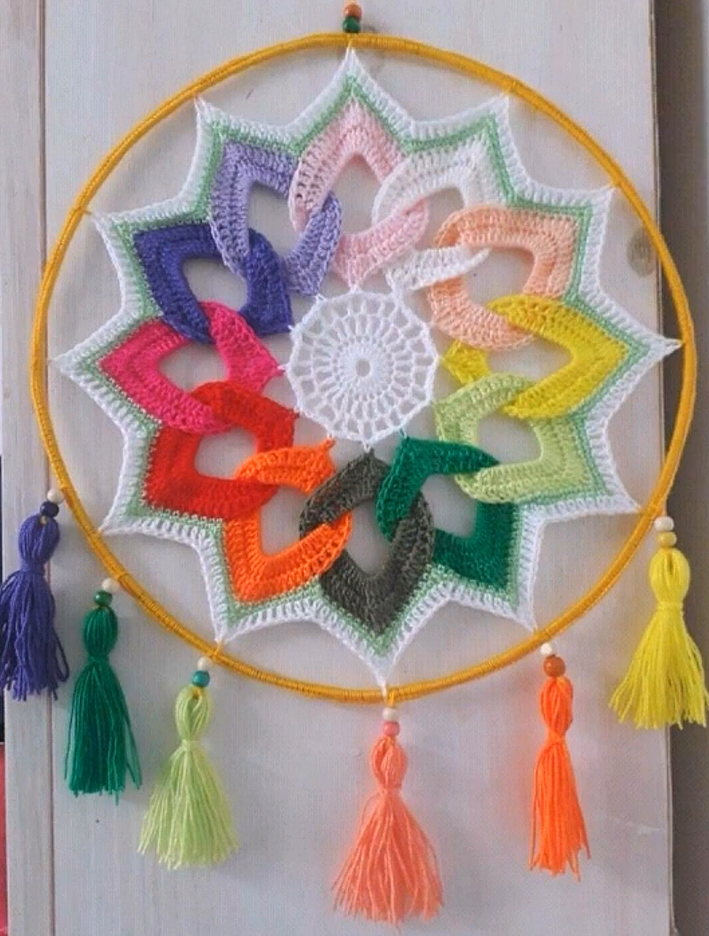 钩针编织各种墙挂花篮,钩针花环墙挂玫瑰花教程