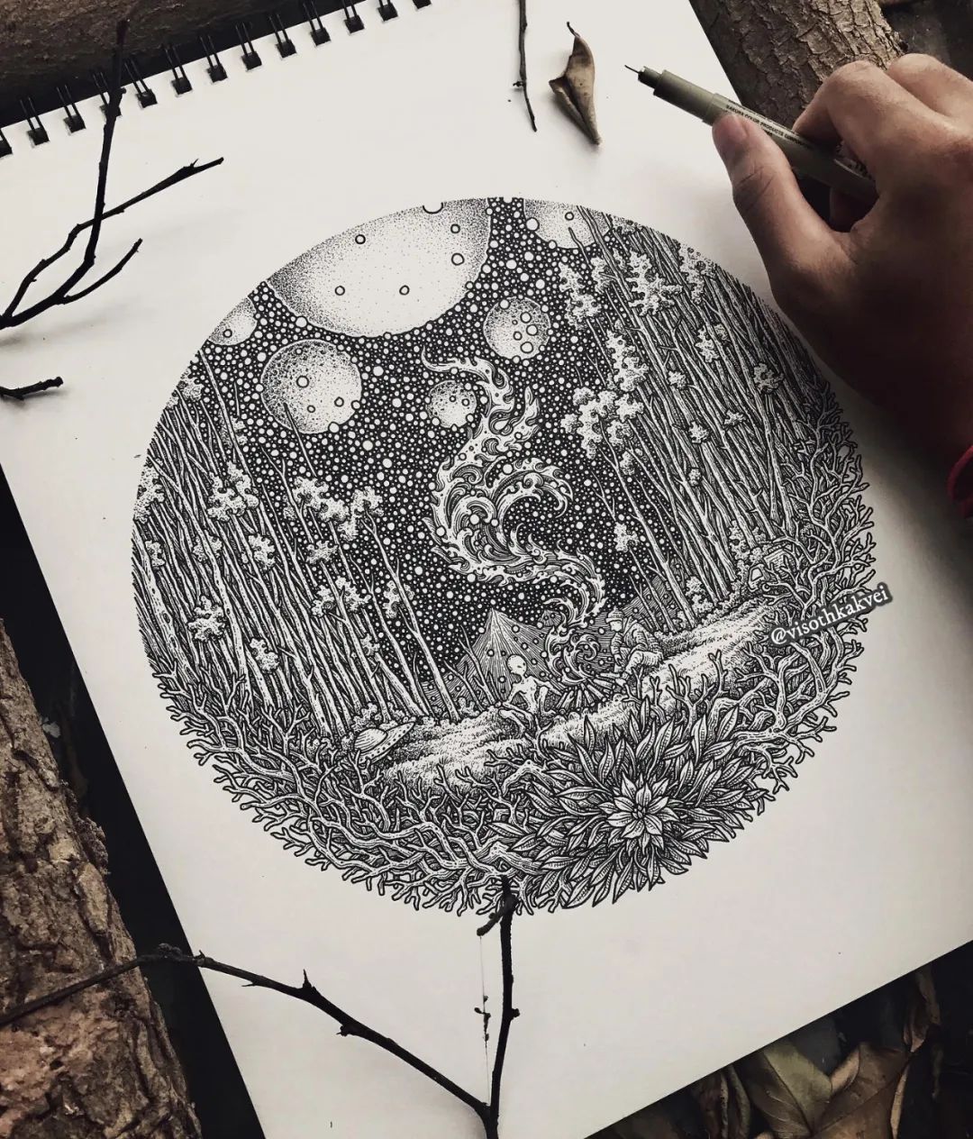 简单治愈强迫症画,让密集恐惧症非常难受的画