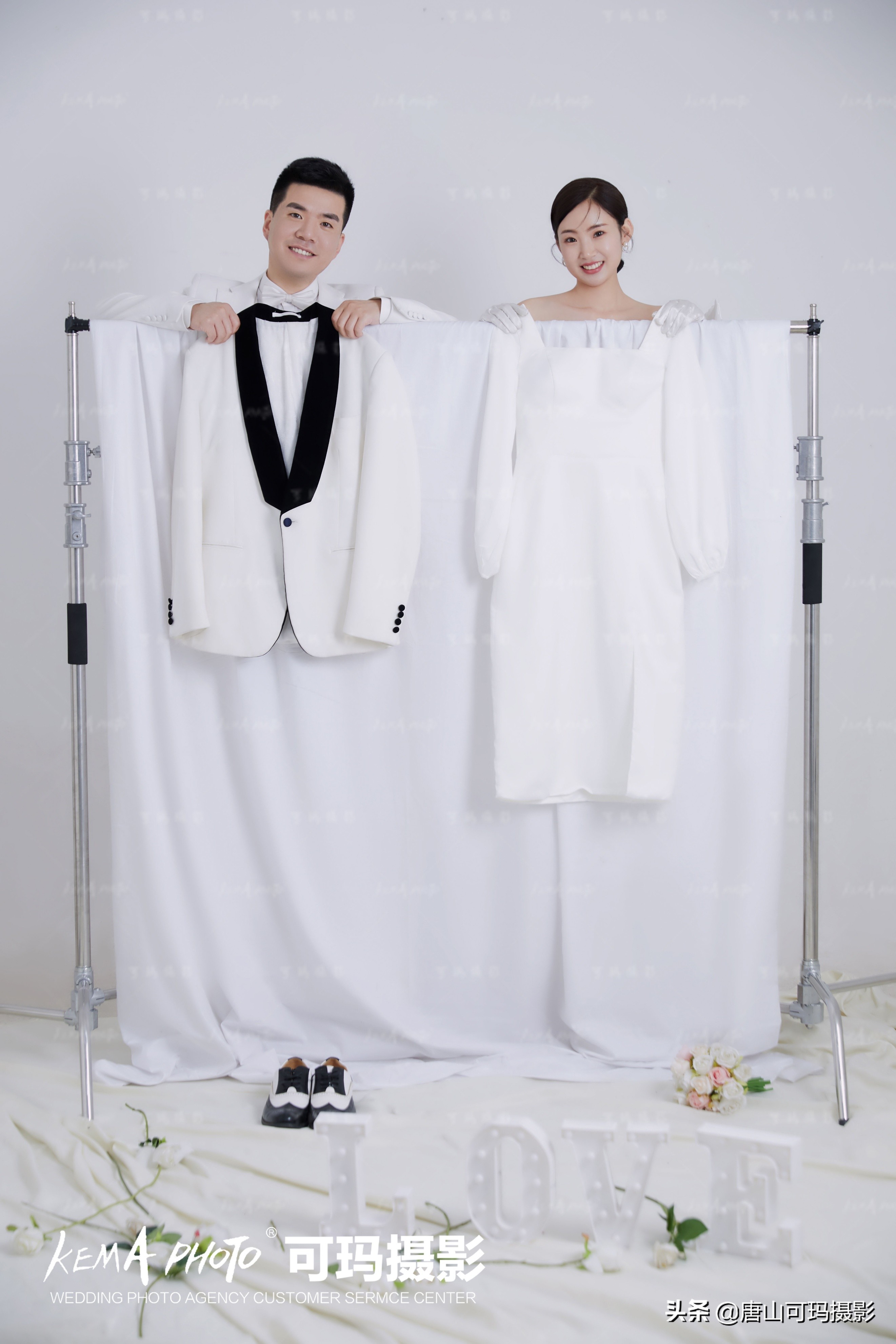 超甜婚纱照风格,室内超甜复古婚纱照