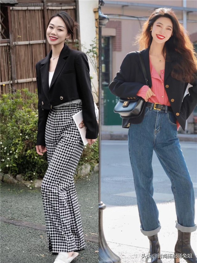 今年最火中长款西装高级感加厚款,春天穿短款西装还是长款的好看啊