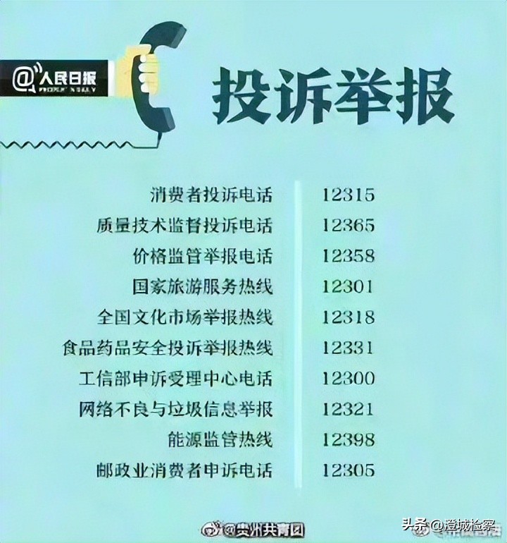 消费维权必备！81个实用投诉举报电话