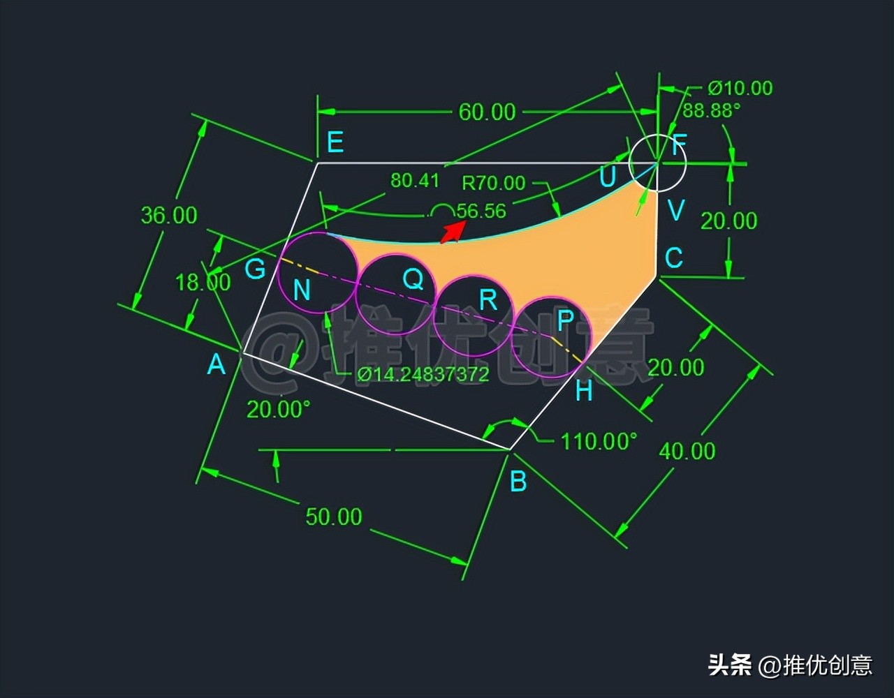 绘制有一定难度的竞赛题(下)autocadcad教学cad画图CAD练习题