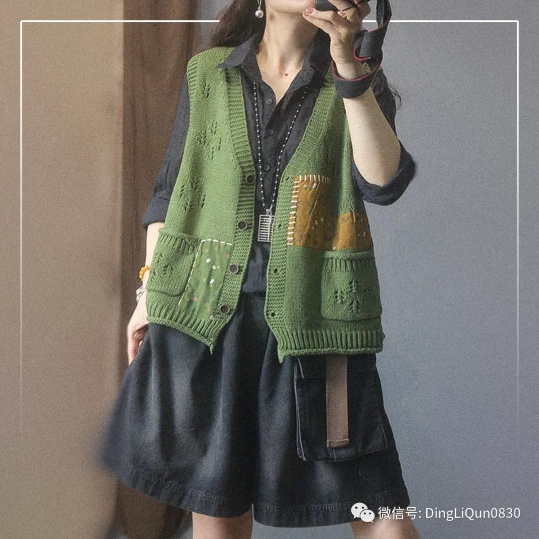 波西米亚针织背心教程,针织马甲波西米亚