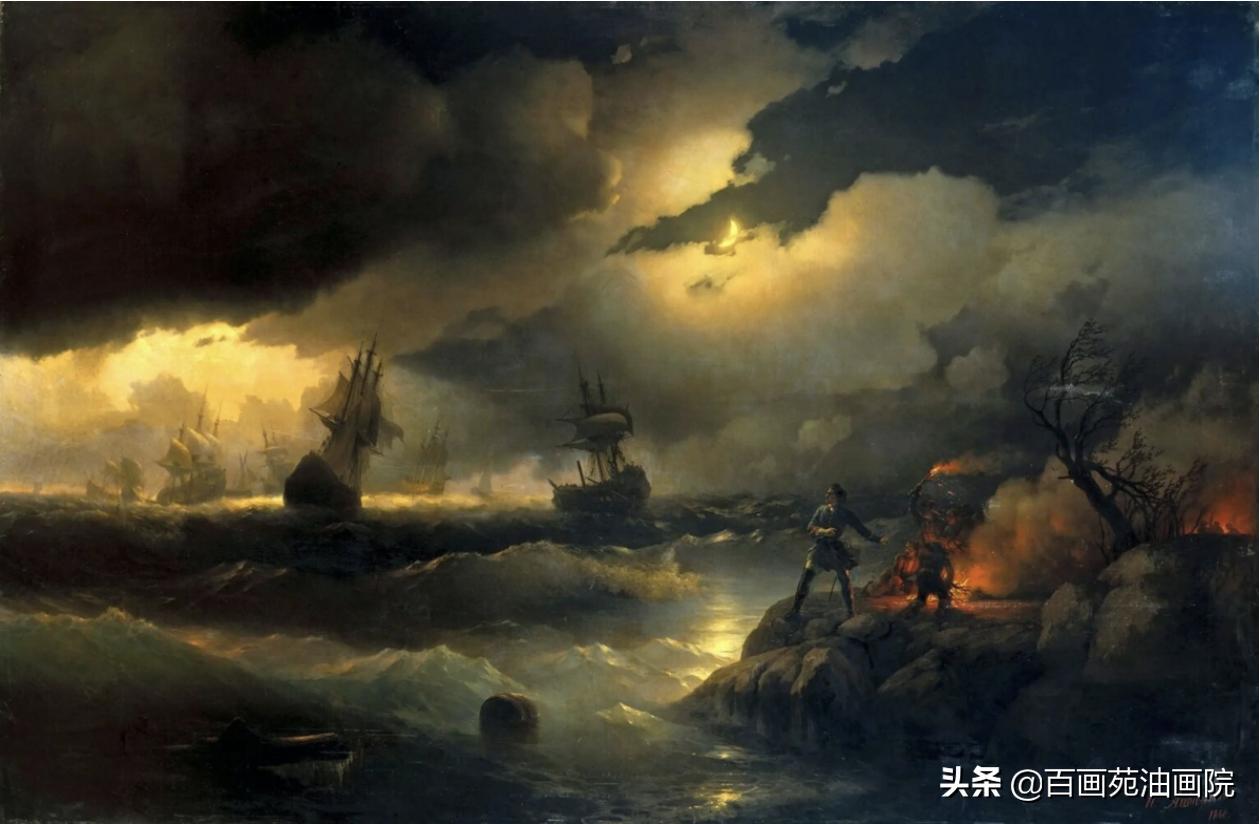 油画海怎么画,0基础油画教程画海