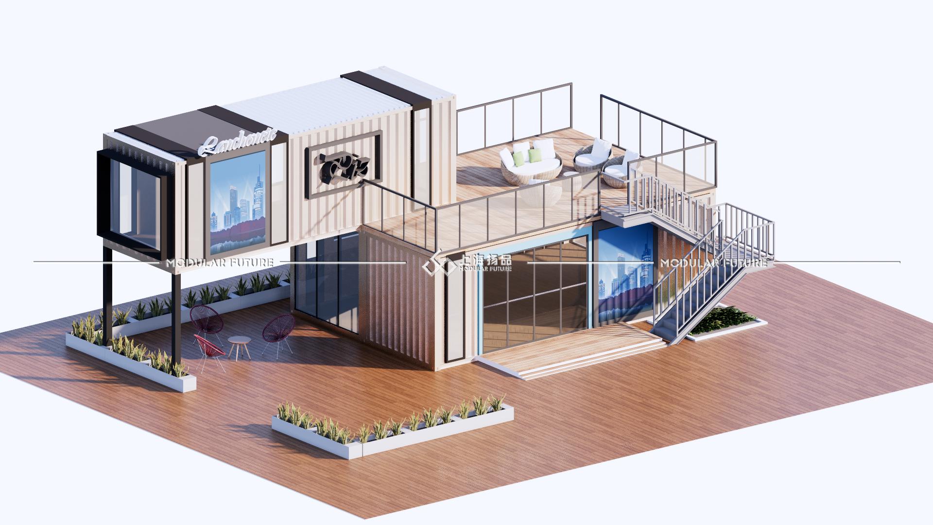 集装箱式办公室设计,阁楼式集装箱办公室