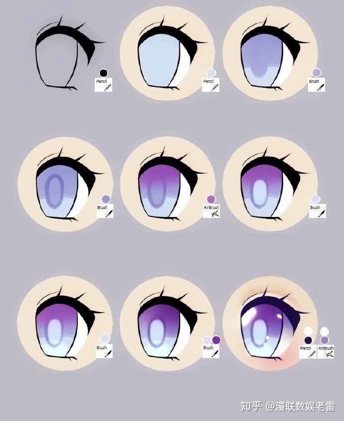 动漫古代美女的眼睛素描怎么上色,漫画教学入门零基础学画眼睛视频