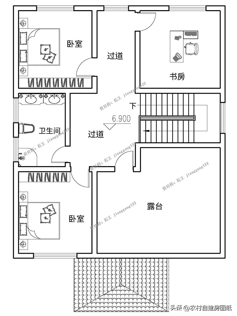 双拼三层别墅占地共120平图片大全,小户型三层半别墅图片大全最新款