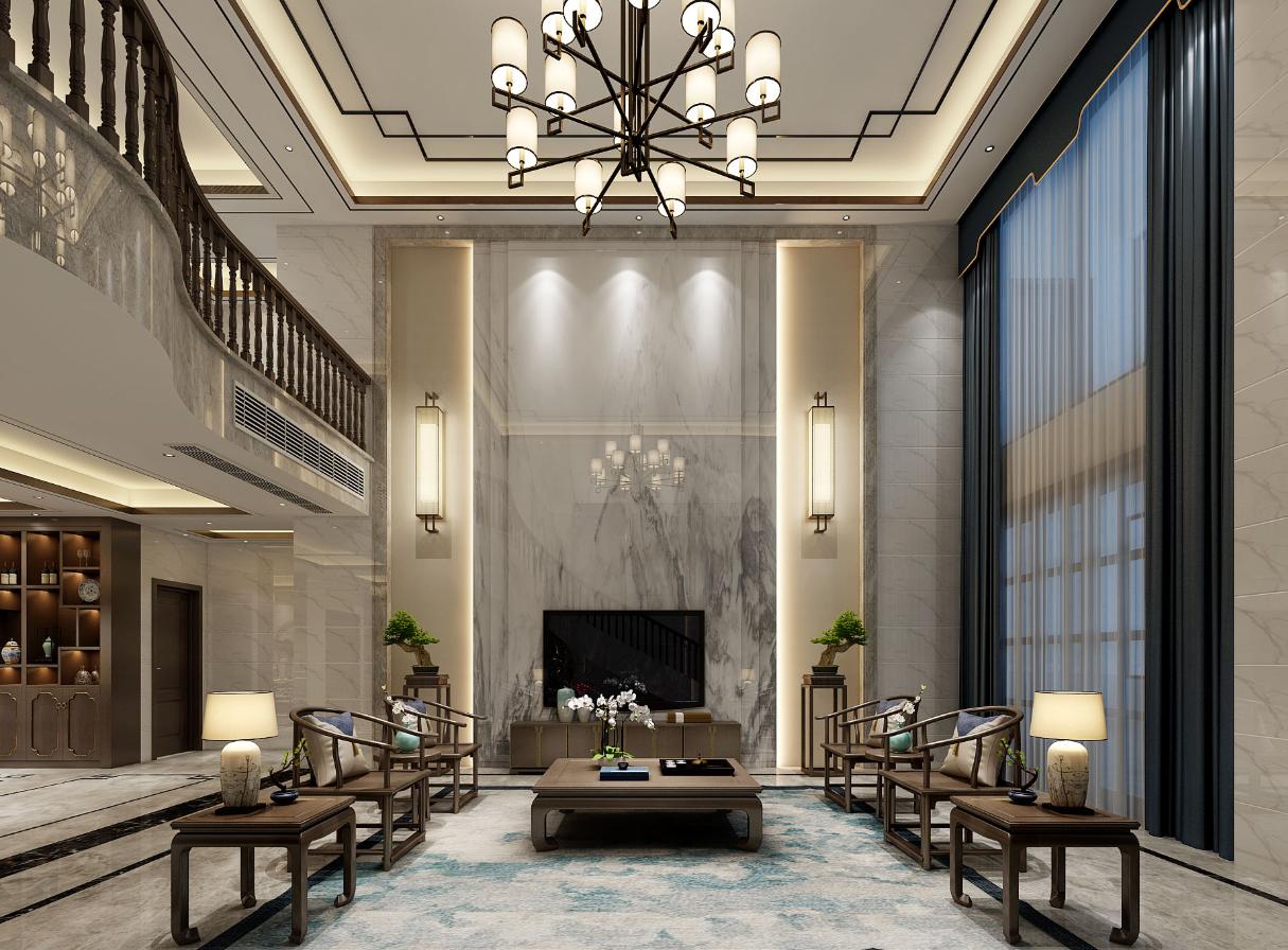 美式风格装修挑高客厅,客厅挑高5米怎么设计