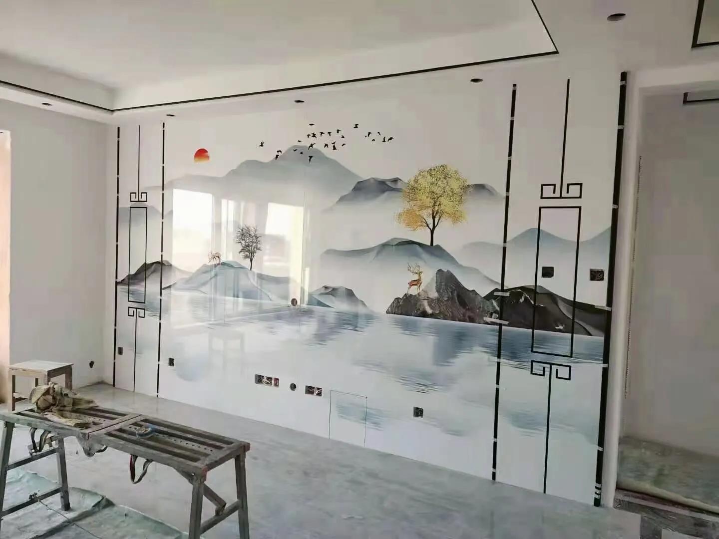 现代简约电视背景墙布效果图大全,电视背景墙现代简约乳胶漆钛金条