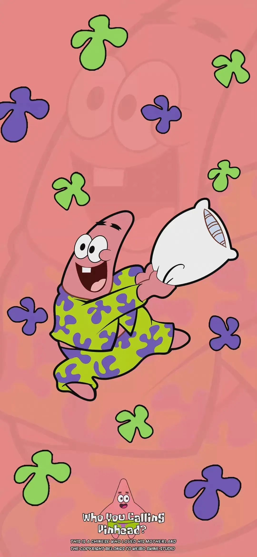 海绵宝宝高清可爱三连图壁纸带字,派大星海绵宝宝表情包动图可爱