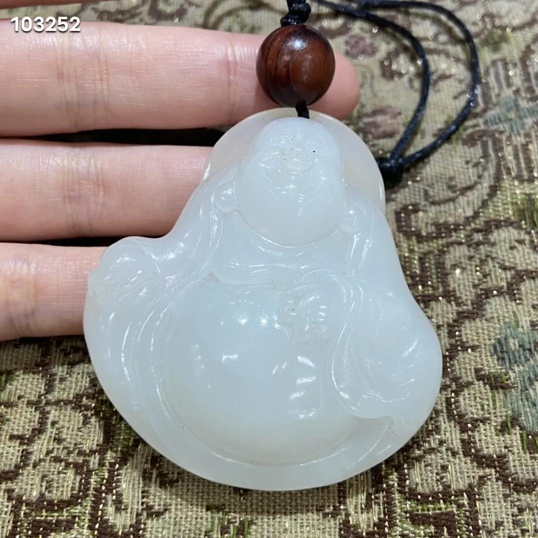 和田玉羊脂白玉雕刻弥勒笑佛挂件,和田青玉弥勒佛摆件价格