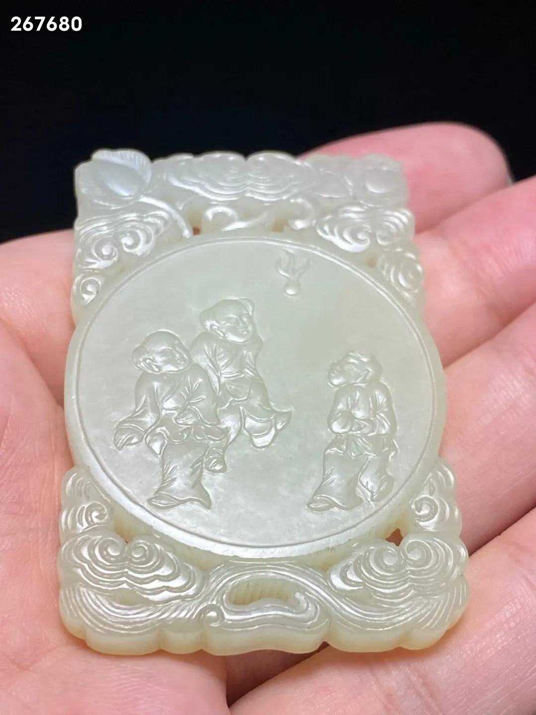 清中期白玉兽面纹玉牌,清中期白玉璧图片大全