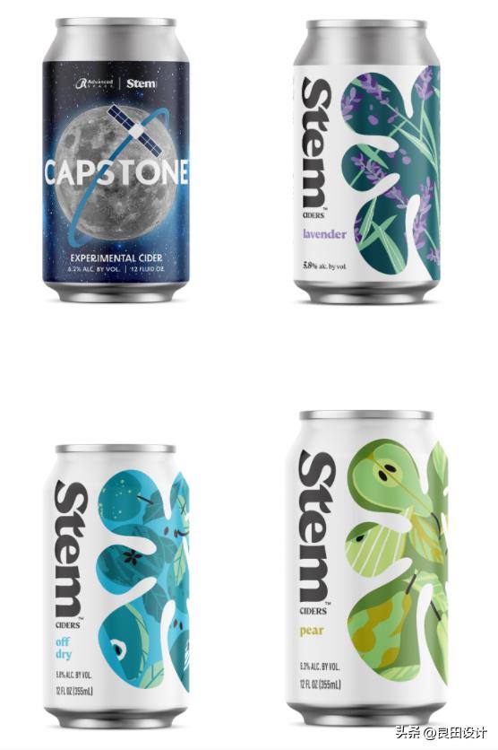 StemCiders苹果酒包装设计全面的品牌重新设计