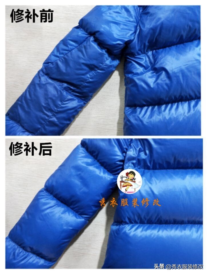 黑色羽绒服破洞用什么颜色来修补,羽绒服上破洞缝好怎么一拉秒藏线