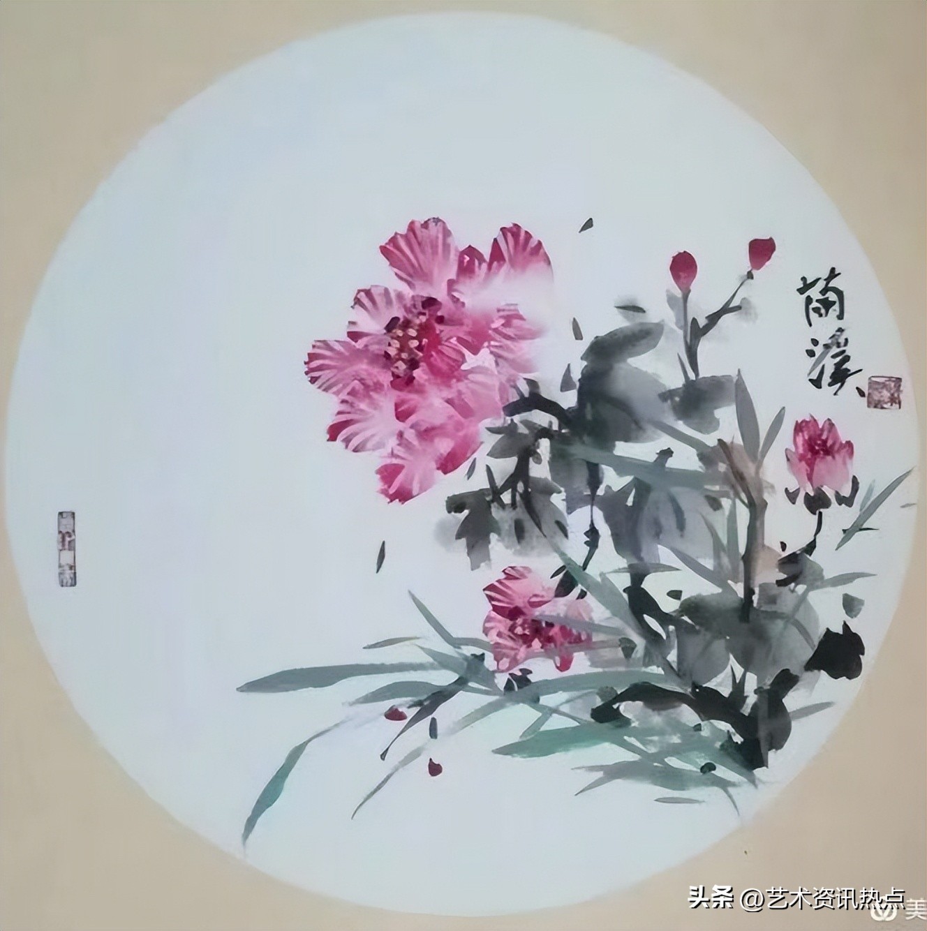 名家推荐|画家李维娜，惟妙惟肖婀娜多姿之芙蓉图