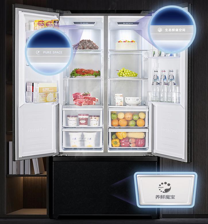 bcd-532wdpt冰箱介绍,大容量冰箱嵌入式容声