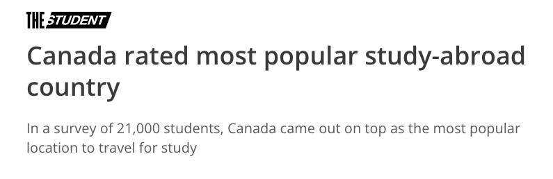 去加拿大留学哪个国家最好,加拿大最佳留学国