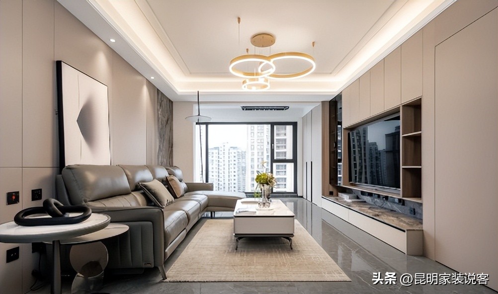 极简餐边柜电视墙一体效果图,入户柜餐边柜电视墙一体效果图