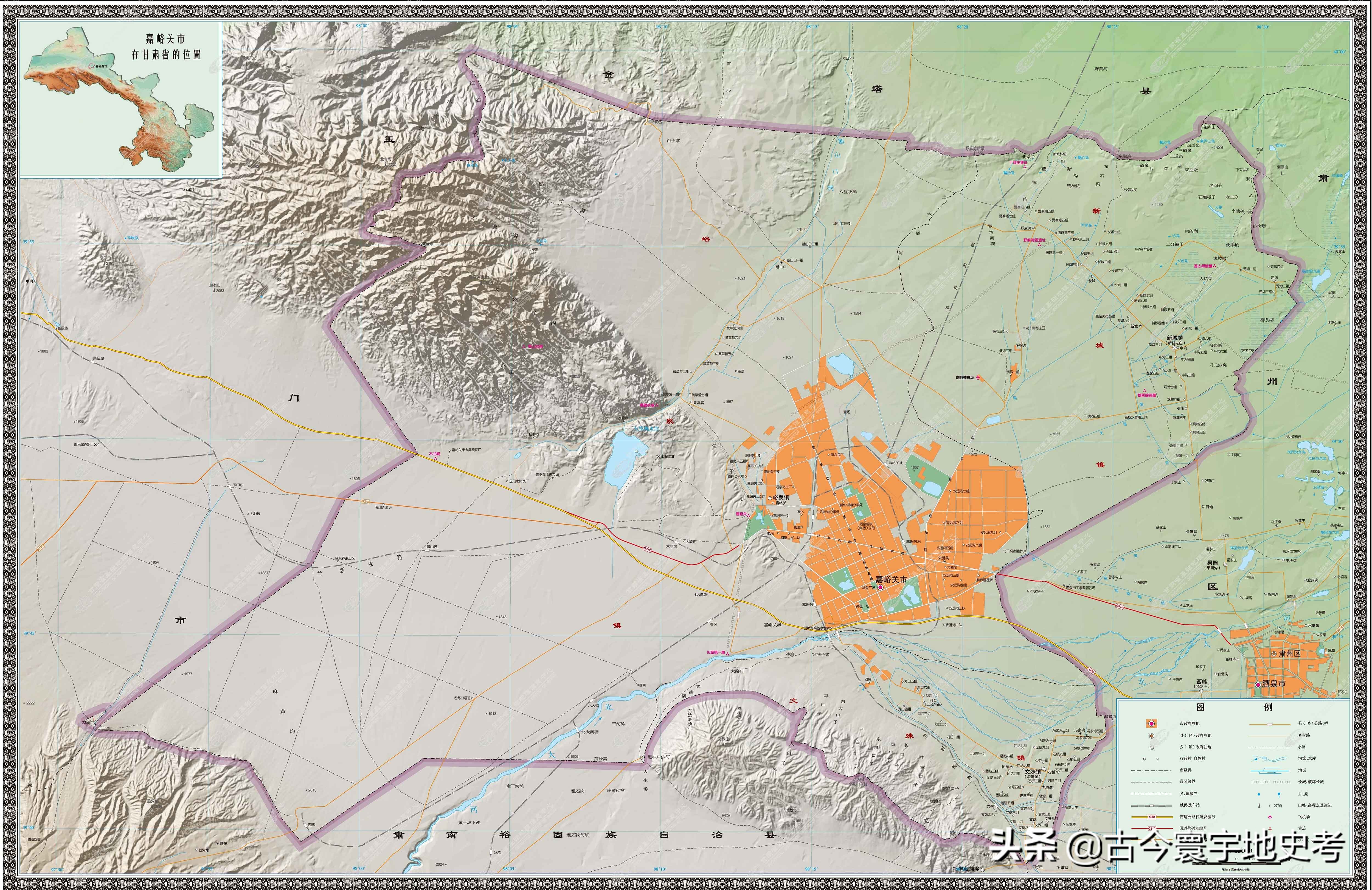 甘肃省各市州县地图,甘肃省旅游交通地图