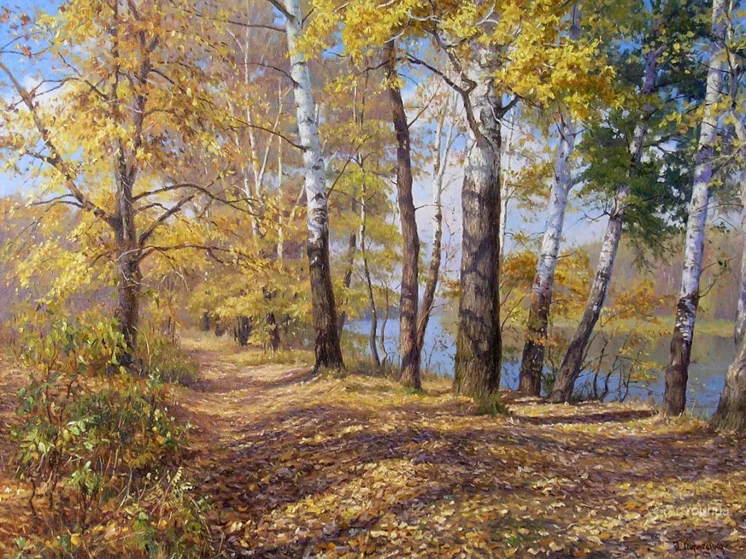 光影很强的油画风景,这油画太美了把光影画到了极致