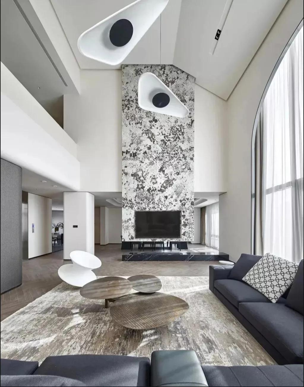 美式风格装修挑高客厅,客厅挑高5米怎么设计